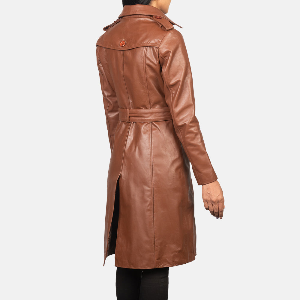 Alice Brown Cowhide Double Breasted Leather Coat