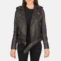 Alison Brown Semi-Aniline Sheepskin Belted Moto Jacket
