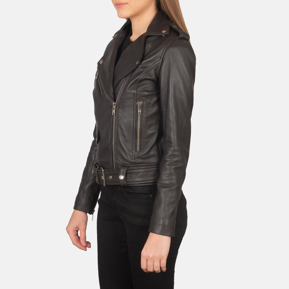 Alison Brown Semi-Aniline Sheepskin Belted Moto Jacket