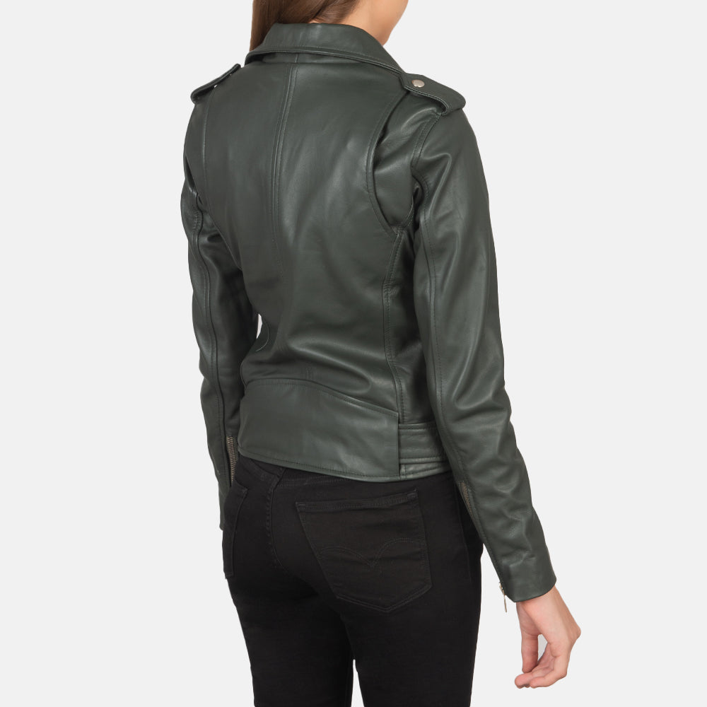 Alison Green Semi-Aniline Sheepskin Belted Moto Jacket