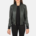 Ava MA-1 Green Semi-Aniline Sheepskin Bomber Jacket