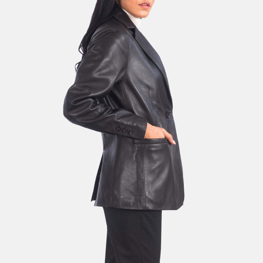 Norma Brown Sheepskin Leather Blazer