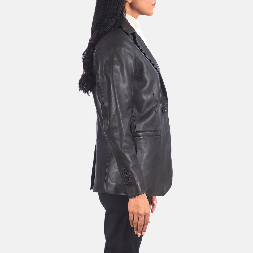 Norma Brown Sheepskin Leather Blazer