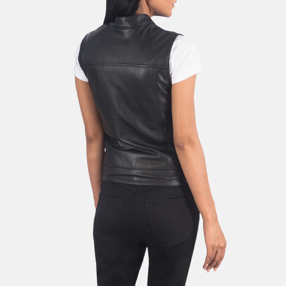 Rayne Moto Black Sheepskin Leather Vest