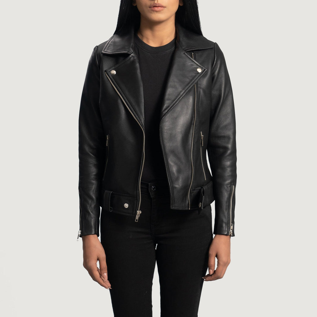 Rumy Black Sheepskin Biker Jacket