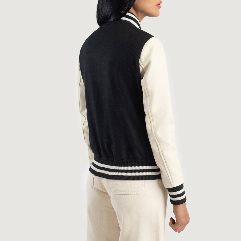 Savant Black and White Hybrid Varsity Jacket