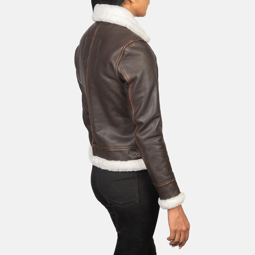 Sherilyn B-3 Brown Goatskin Bomber Jacket