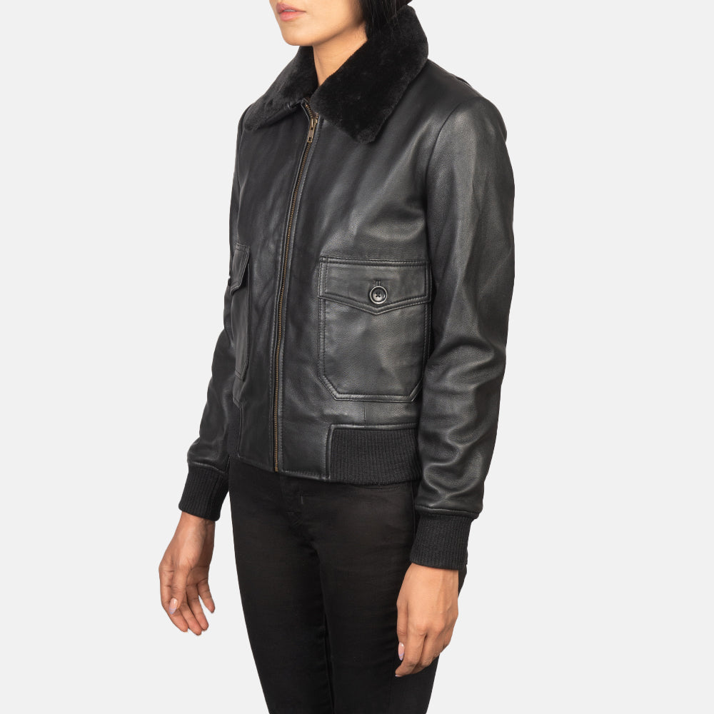 Stella G-1 Black Sheepskin Bomber Jacket