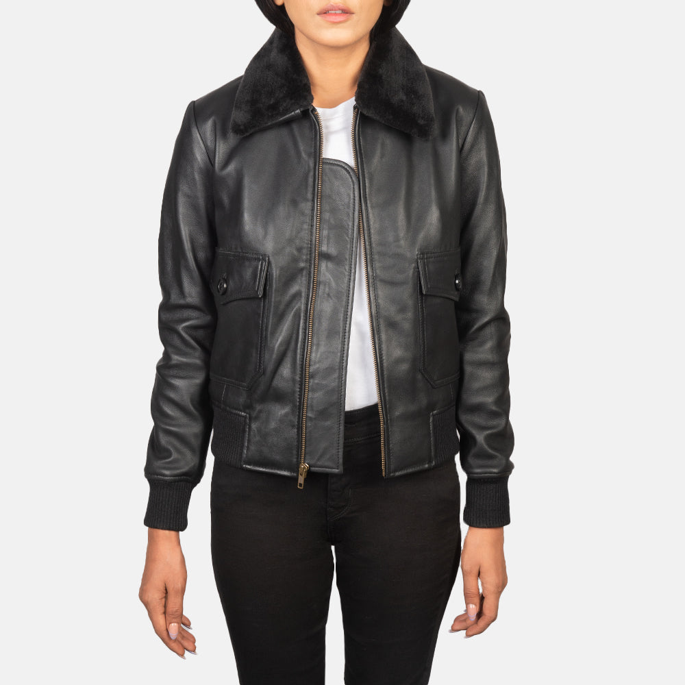 Stella G-1 Black Sheepskin Bomber Jacket