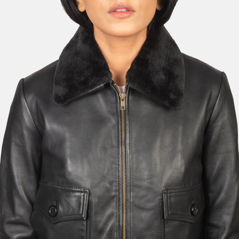 Stella G-1 Black Sheepskin Bomber Jacket