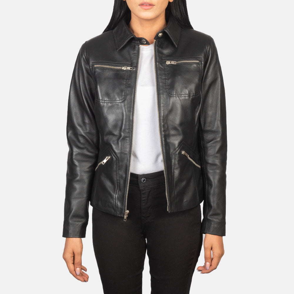 Tomachi Black Sheepskin Leather Jacket
