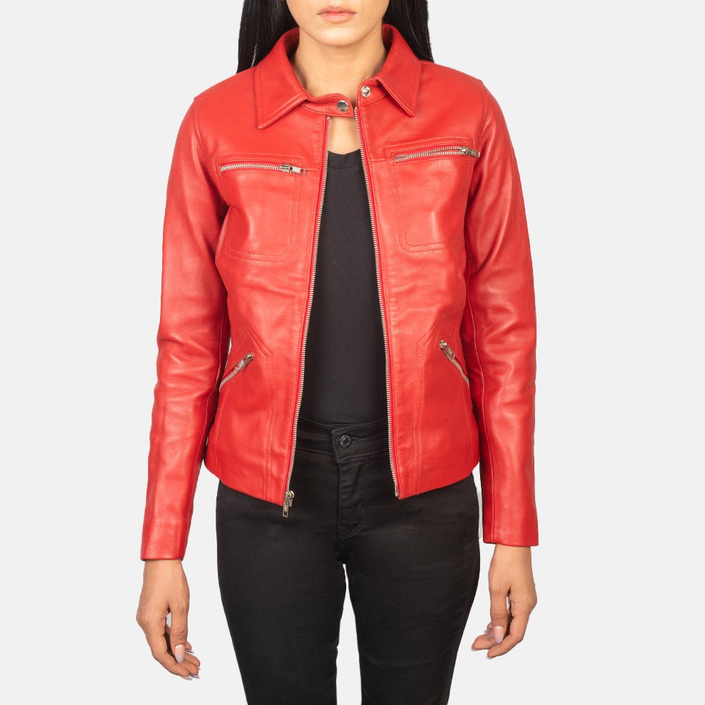 Tomachi Red Sheepskin Leather Jacket
