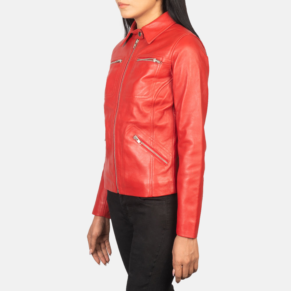 Tomachi Red Sheepskin Leather Jacket