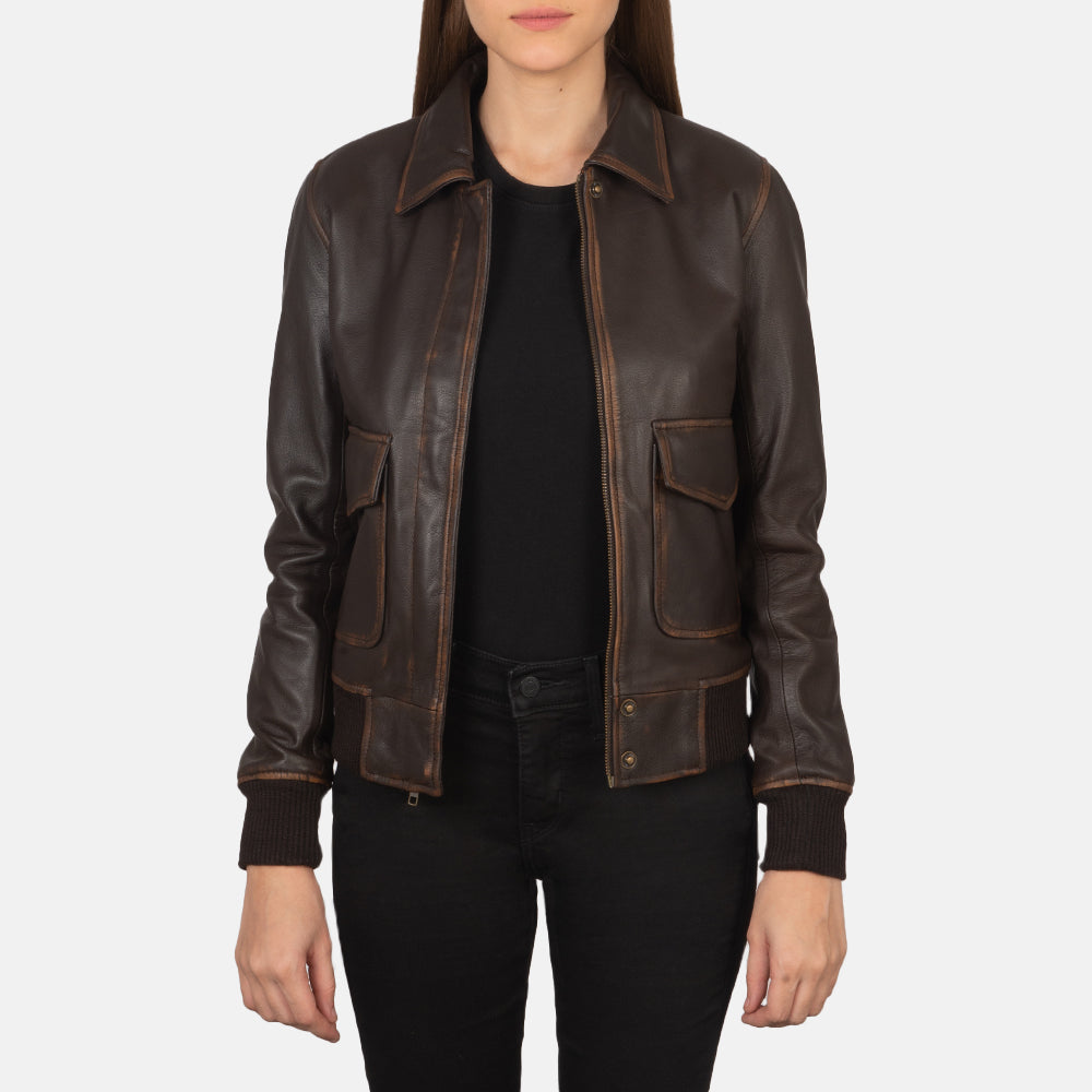 Westa A-2 Brown Goatskin Bomber Jacket