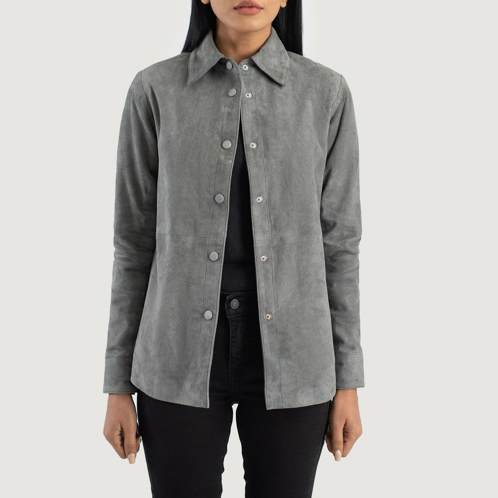 Zenith Grey Suede Shirt Jacket