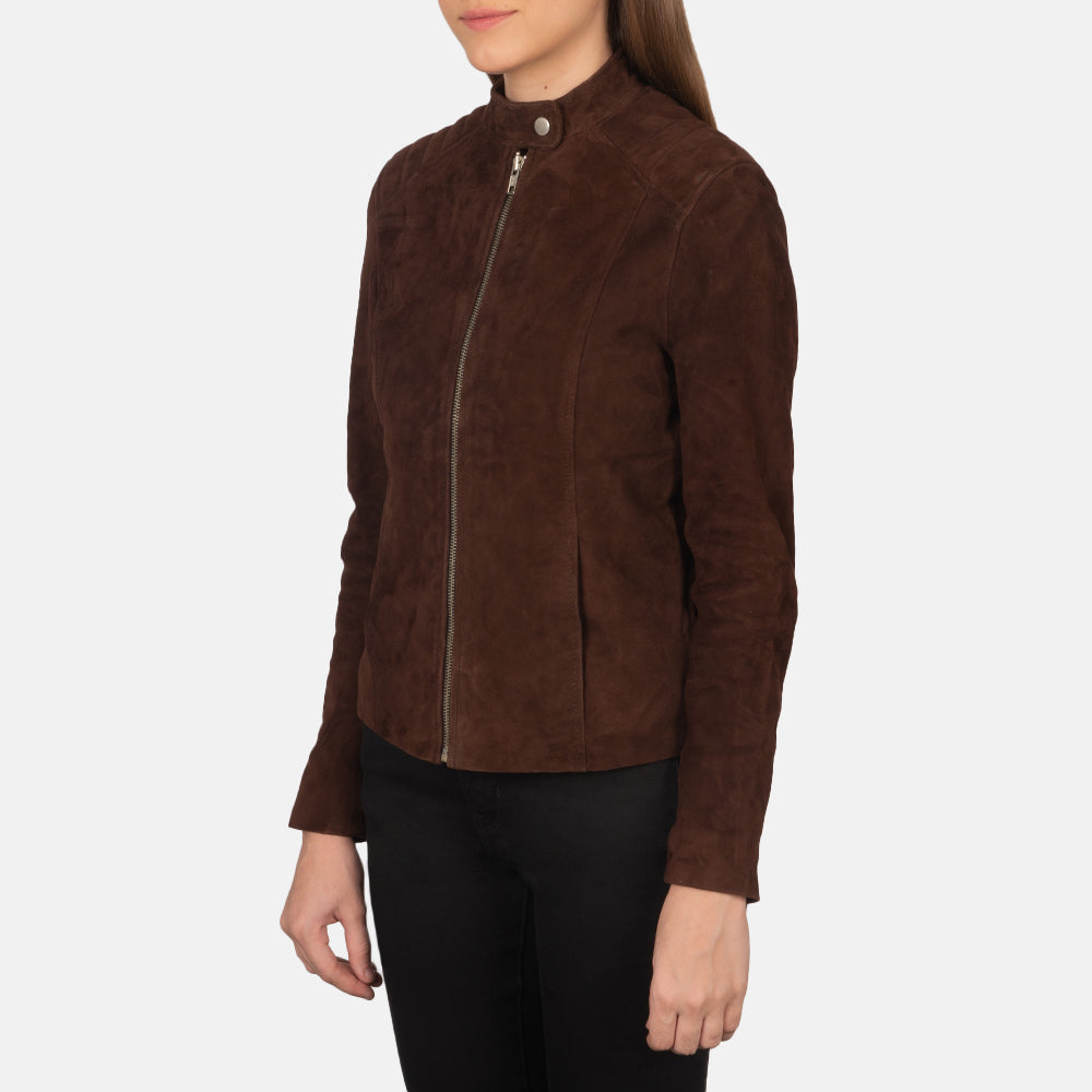 Kelsee Mocha Suede Moto Jacket