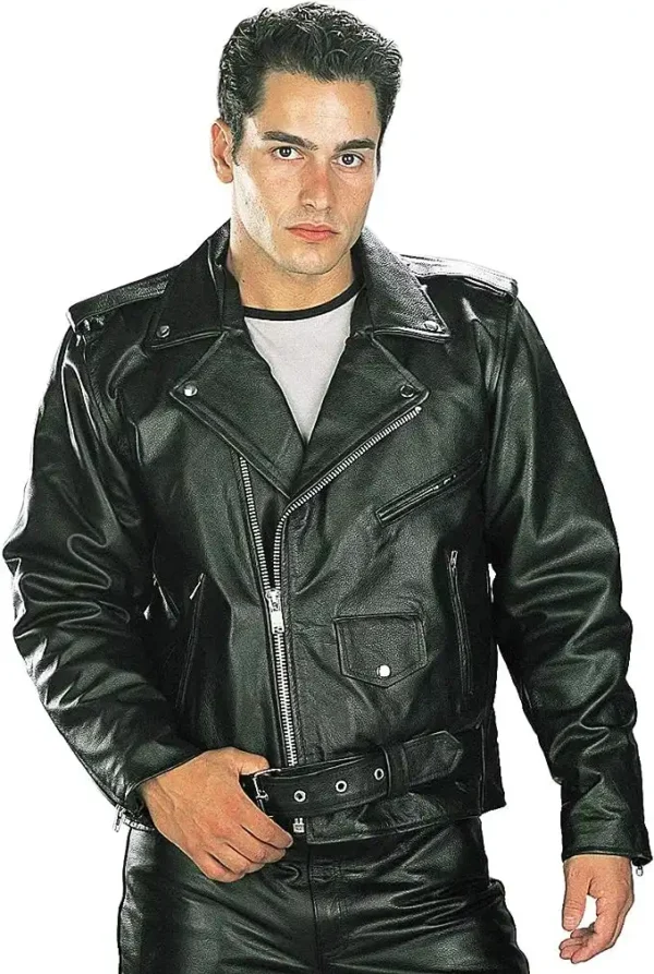 Xelement B7100 Men's 'Classic' Black TOP GRADE Leather Motorcycle Biker Jacket - Image 2