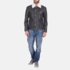 Mens Real Goatskin Leather Snow Cole Black Leather Jacket - JH0114