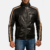 Mens Real Sheepskin Leather Jack Black Leather Biker Jacket - JH0030