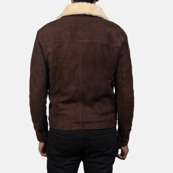 Mens Goatskin Coffner Brown Shearling Fur Jacket - JH0033