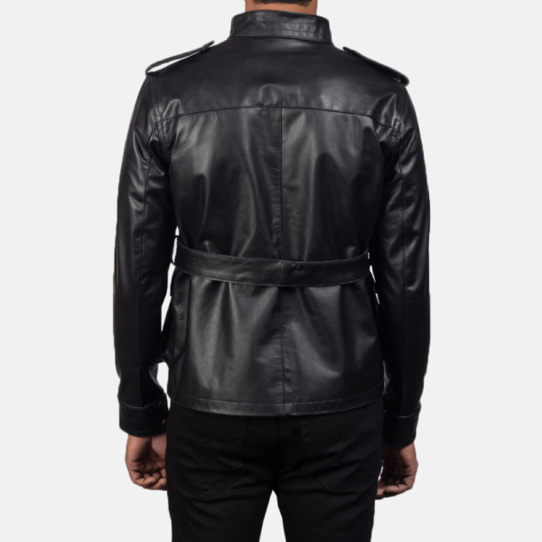 Mens Cowhide Leather Germain Black Leather Jacket - JH0043