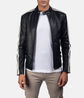 Hank Black Leather Biker Jacket