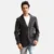 Mens Alyson Black Leather Blazer - JH0001