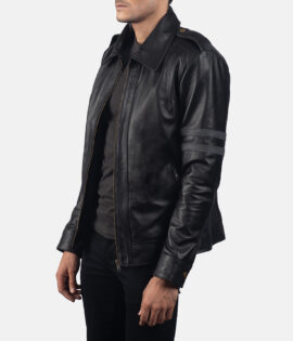 Armstrong Black Leather Biker Jacket