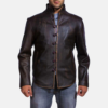 Mens Real Goatskin Leather Drakeshire Brown Leather Jacket - JH0028