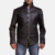 Mens Real Goatskin Leather Drakeshire Brown Leather Jacket - JH0028