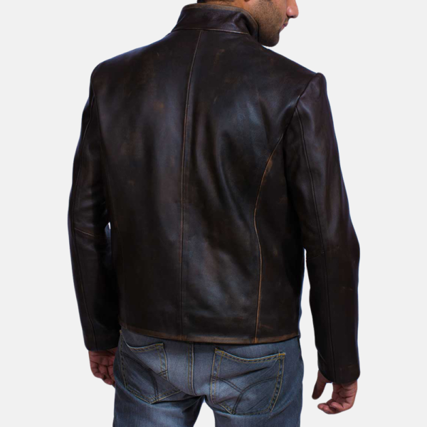 Mens Real Goatskin Leather Drakeshire Brown Leather Jacket - JH0028