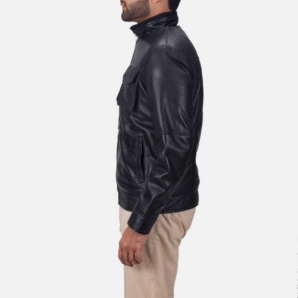 Mens Maurice Black Leather Jacket - JH0015