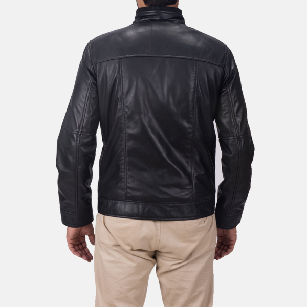 Mens Maurice Black Leather Jacket - JH0015