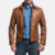 Mens Old School Brown Leather Jacket - JH0039