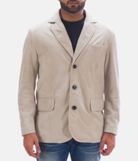 Mens Real Sheepskin Leather Professor By Day Suede Blazer - JH0105