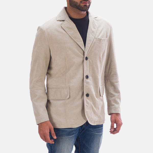 Mens Real Sheepskin Leather Professor By Day Suede Blazer - JH0105