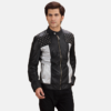 Mens Real Sheepskin Leather Shapron Studded Leather Biker Jacket - JH0099