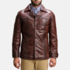 Mens Real Sheepskin Leather Vincent Alley Brown Leather Jacket - JH0053