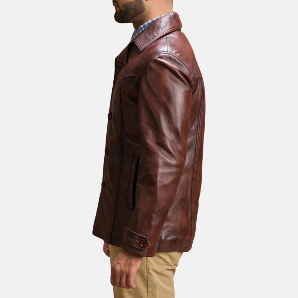 Mens Real Sheepskin Leather Vincent Alley Brown Leather Jacket - JH0053