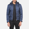 Mens Alps Quilted Blue Hooded Windbreaker Jacket - JH0056