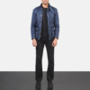 Mens Barry Quilted Blue Windbreaker Jacket - JH0059