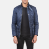 Mens Barry Quilted Blue Windbreaker Jacket - JH0059