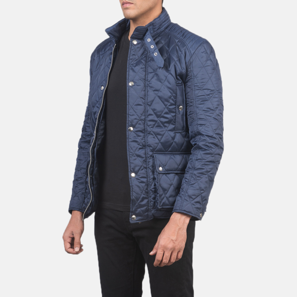 Mens Barry Quilted Blue Windbreaker Jacket - JH0059