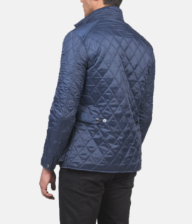 Mens Barry Quilted Blue Windbreaker Jacket - JH0059