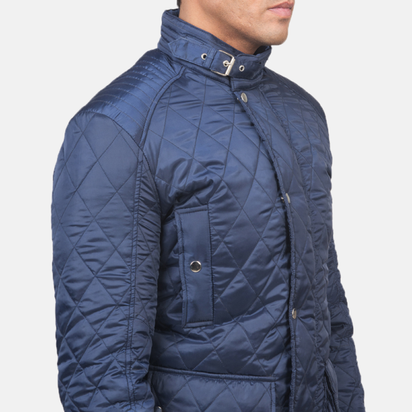 Mens Barry Quilted Blue Windbreaker Jacket - JH0059