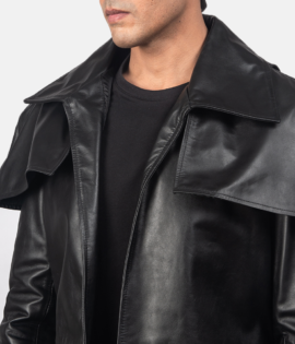 Mens Real Cowhide Leather Classic Leather Duster - JH0106