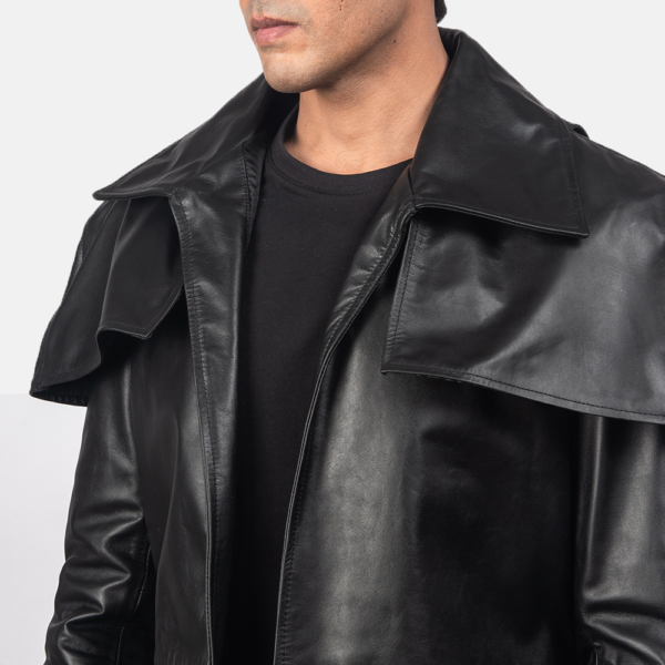 Mens Real Cowhide Leather Classic Leather Duster - JH0106