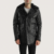 Mens Sheepskin Leather Furcliff Black Leather Coat - JH0040