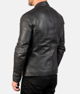 Mens Sheepskin Leather Ionic Red Leather Biker Jacket - JH0109