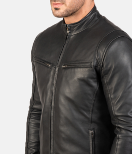 Mens Sheepskin Leather Ionic Red Leather Biker Jacket - JH0109